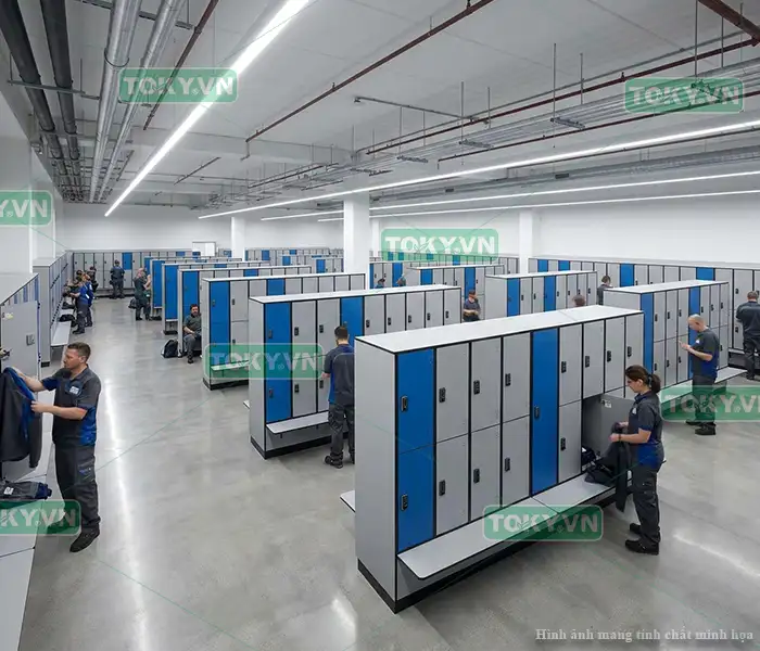 Giải pháp tủ locker compact hpl chịu nước cho nhà máy, khu công nghiệp hiện đại 4 Giải pháp bảo mật an toàn: Hệ thống khóa chuyên dụng cho tủ locker compact hpl