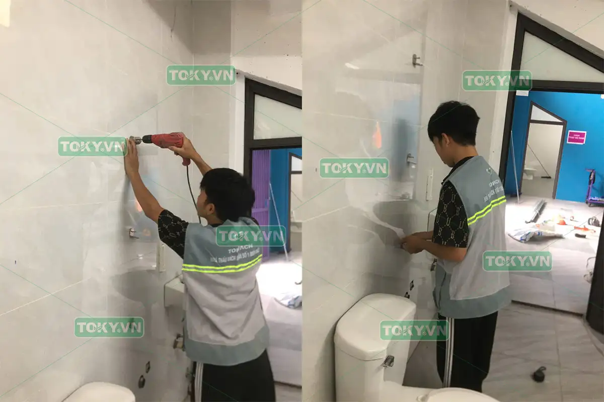 TOKY hoàn thiện dự án vách ngăn vệ sinh Compact tại trường Quốc Tế – Hà Đông