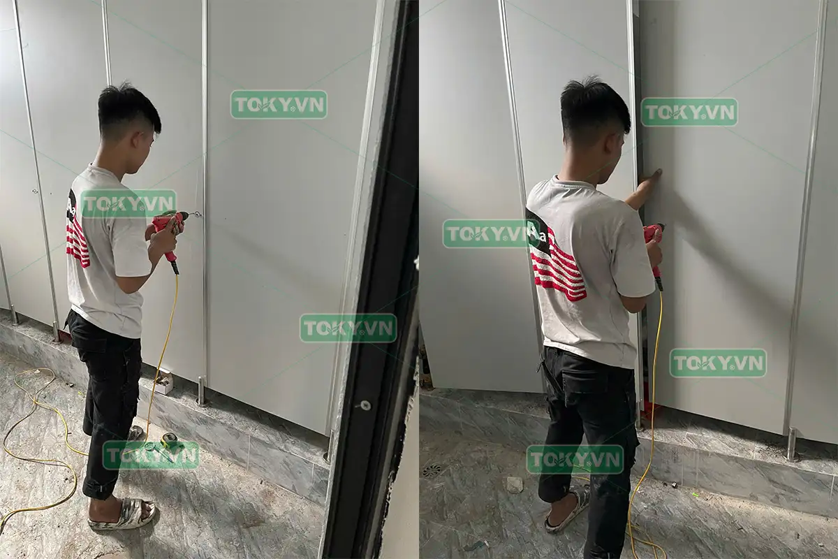 Toky bàn giao 120m2 thi công vách ngăn vệ sinh compact tại nhà máy MAYA Hải Phòng