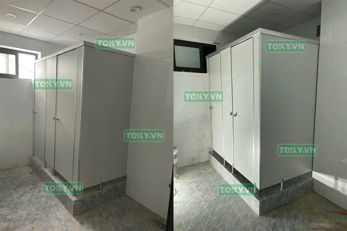 Toky bàn giao 120m2 thi công vách ngăn vệ sinh compact tại nhà máy MAYA Hải Phòng