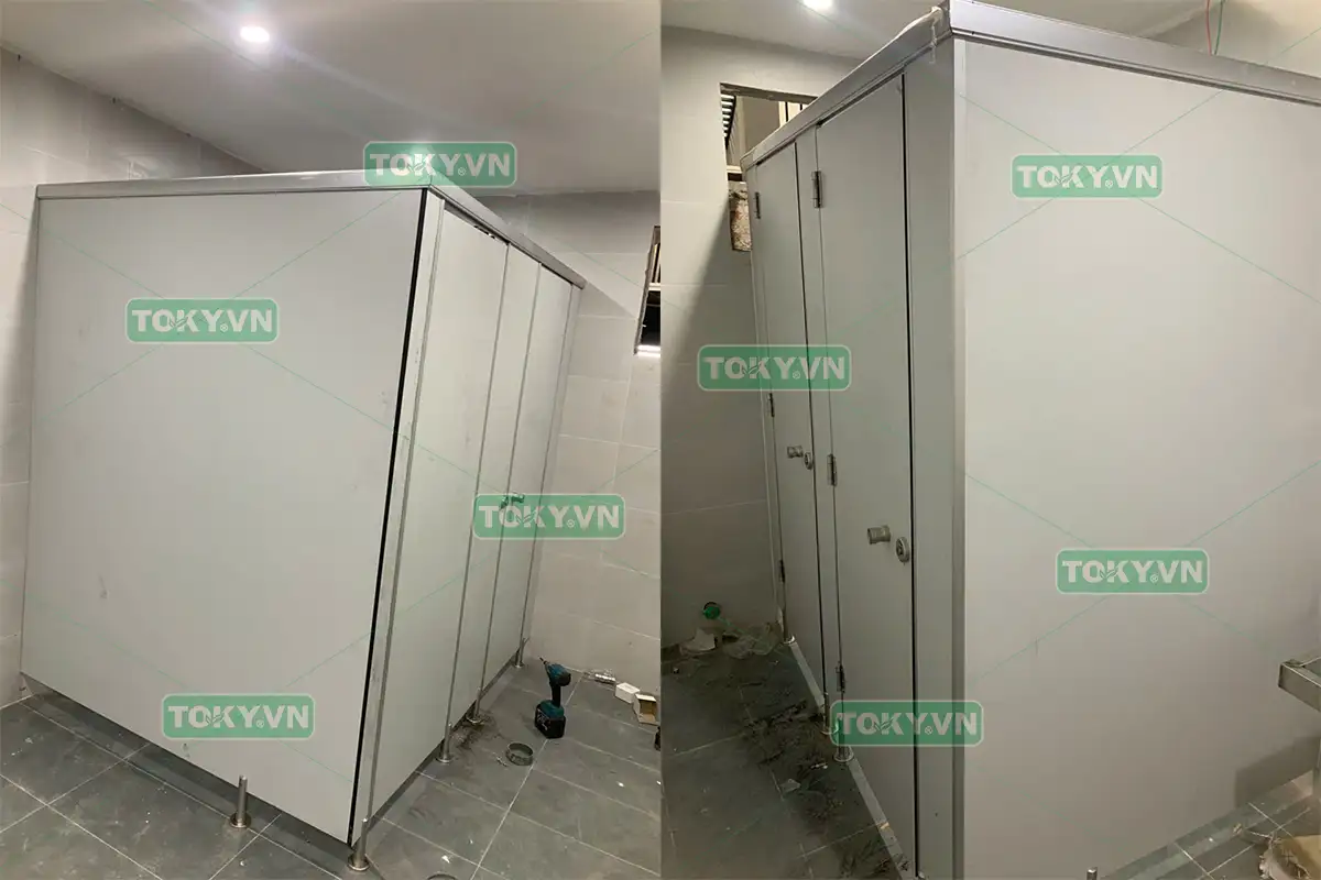 Toky bàn giao 150m2 thi công tấm compact hpl cho nhà sách tại Thái Nguyên