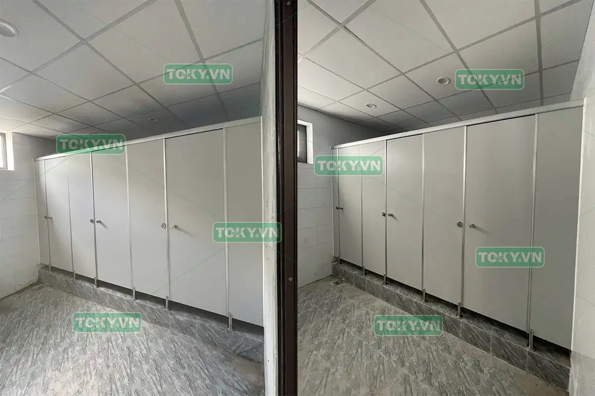 Toky bàn giao 120m2 thi công vách ngăn vệ sinh compact tại nhà máy MAYA Hải Phòng