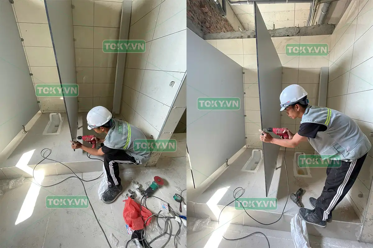TOKY hoàn thiện 350m2 thi công vách ngăn vệ sinh cho công ty Intercontinental tại Bắc Giang