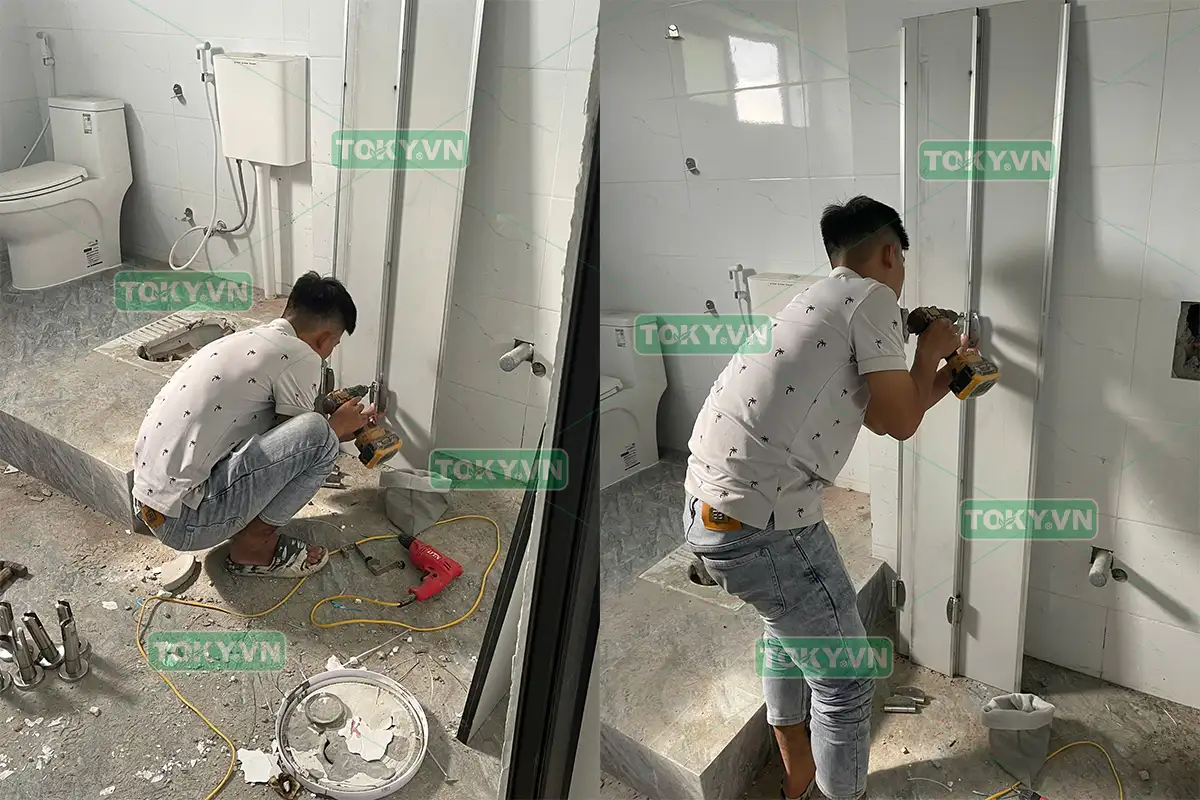 Toky bàn giao 120m2 thi công vách ngăn vệ sinh compact tại nhà máy MAYA Hải Phòng