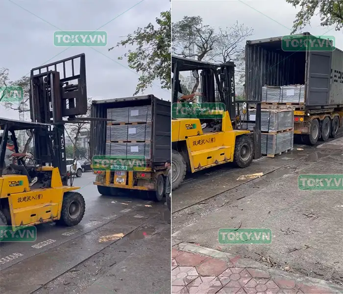 "Bùng nổ kho hàng" Toky về 2 Container Tấm Compact chịu Axit