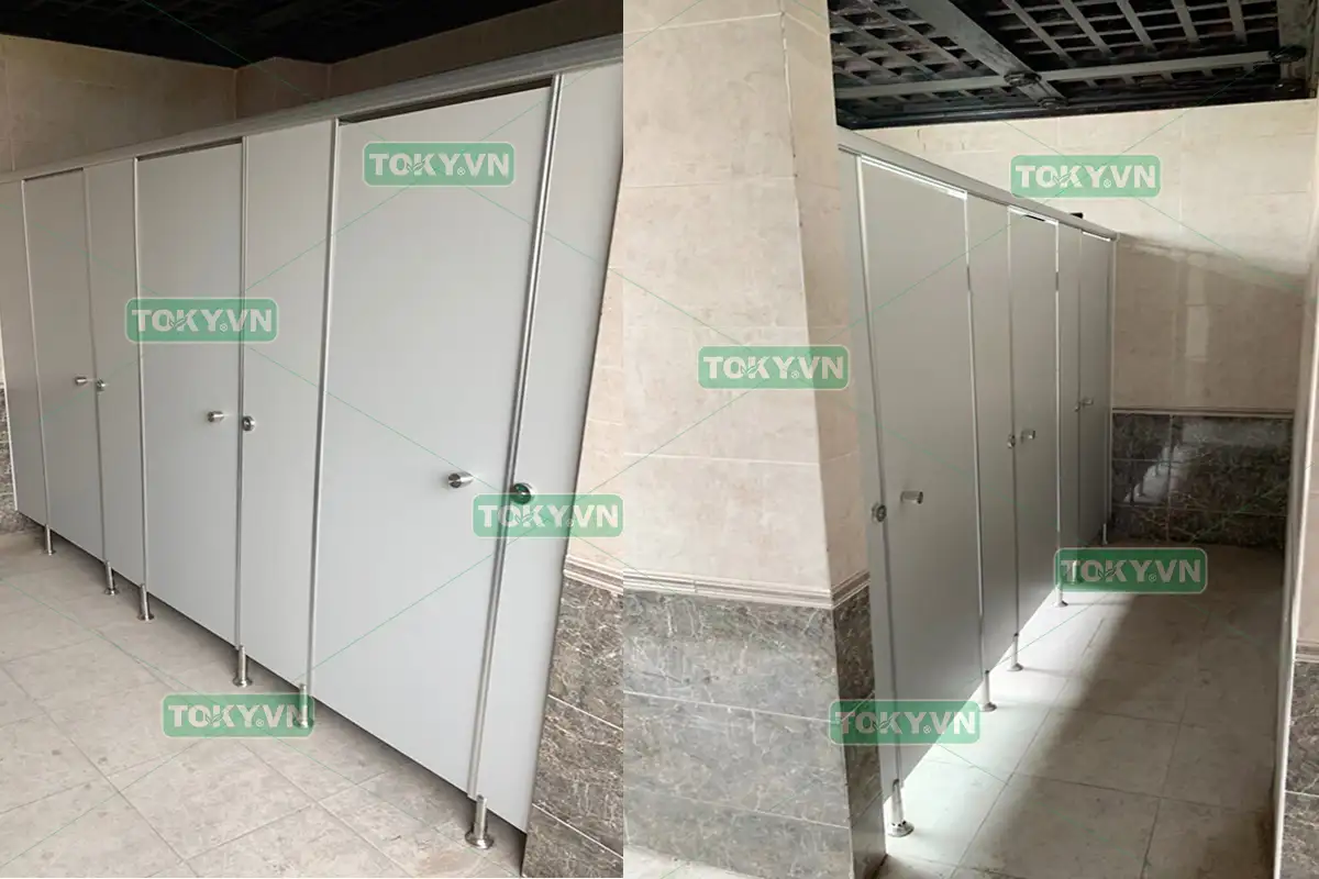 500m2 thi công vách ngăn vệ sinh compact Trung tâm thương mại Tràng An