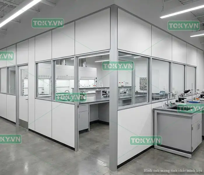 Thông số kích thước tiêu chuẩn của vách ngăn phòng thí nghiệm compact tại TOKY