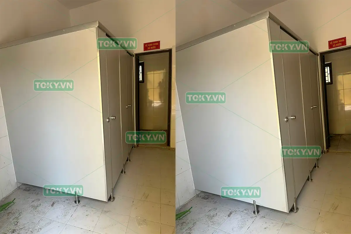 Thi công vách ngăn vệ sinh Compact Tại Nhà Văn Hóa và UBND Trí Quả, Bắc Ninh