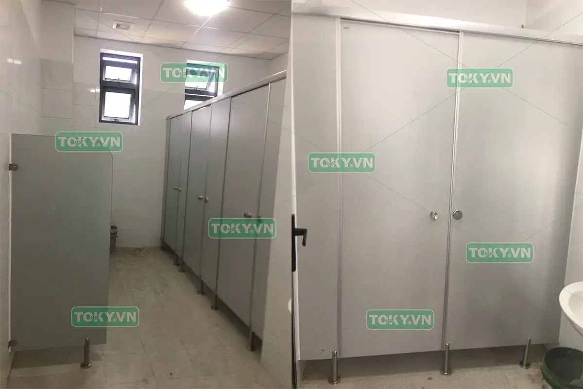 Toky thi công vách ngăn vệ sinh compact tòa án quân sự khu vực quân khu 3