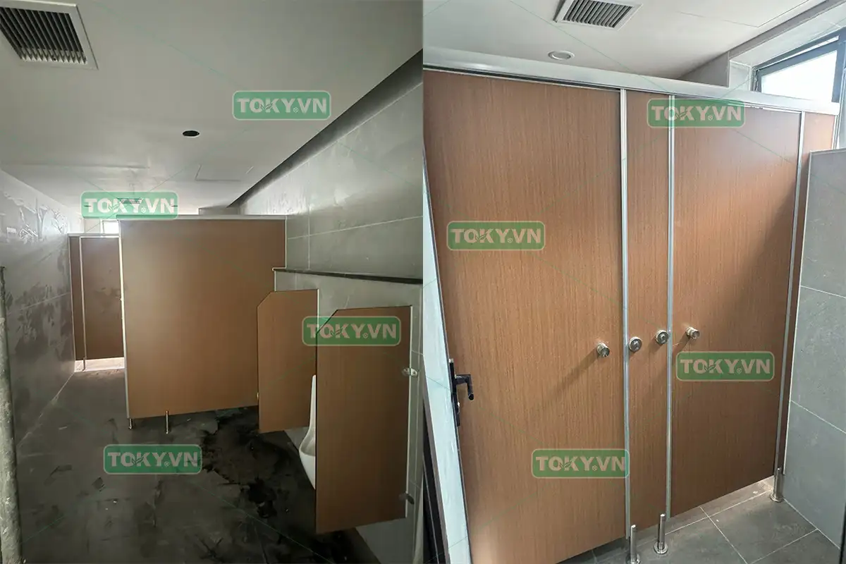 Toky hoàn thành 80m2 thi công vách ngăn vệ sinh đợt 2 trụ sở cục đường bộ Việt Nam