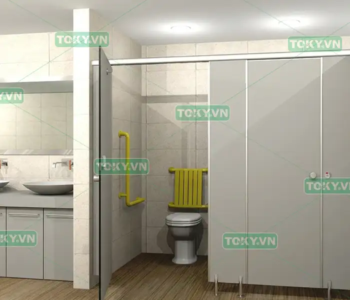 Lưu ý kỹ thuật khi thi công vách ngăn vệ sinh cho người khuyết tật