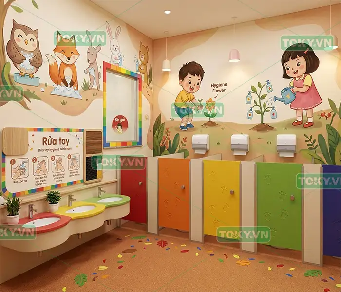 Phối màu độc đáo khi thi công tấm compact cho trường mầm non 1 Phối màu độc đáo khi thi công tấm compact cho trường học mầm non