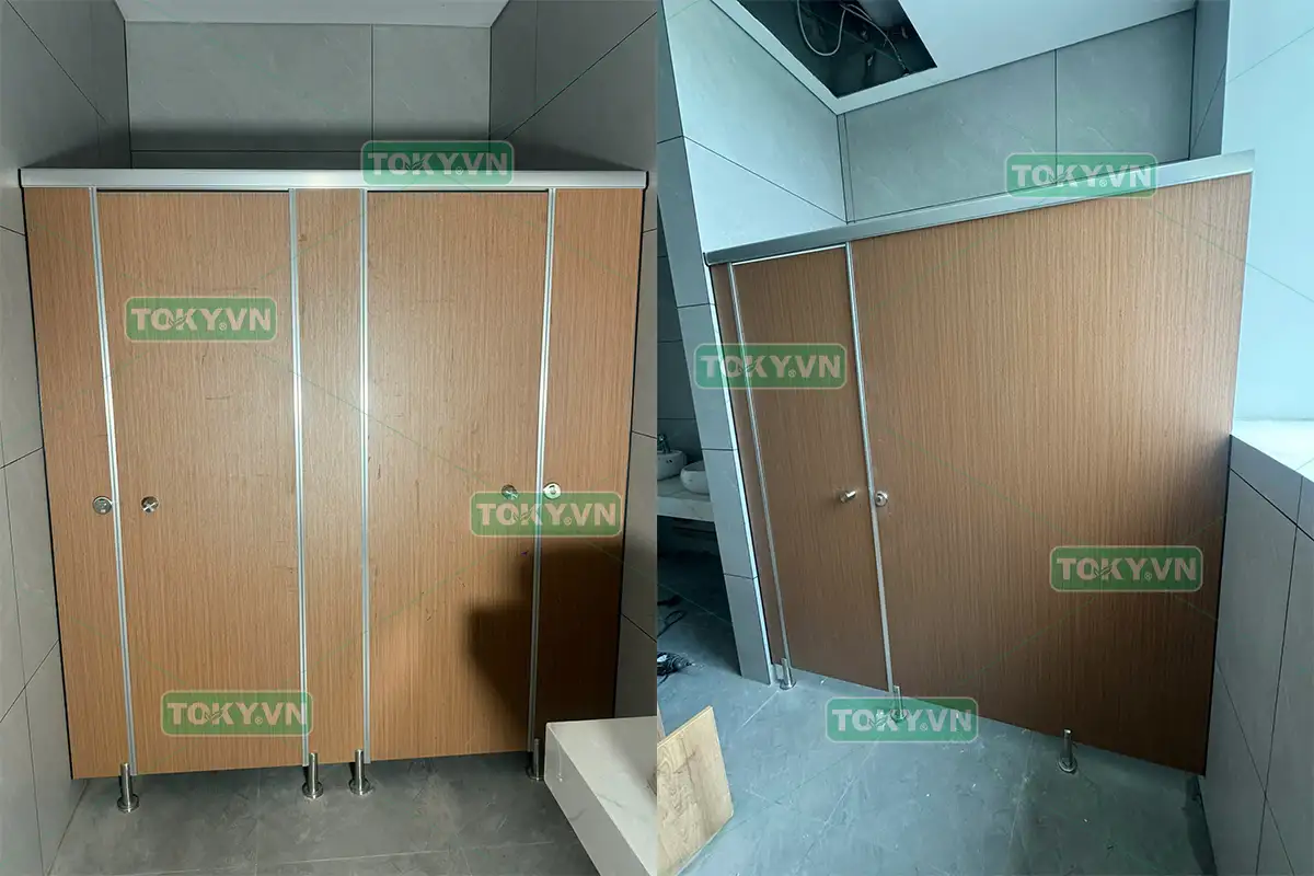 Toky hoàn thành 30m2 thi công vách ngăn vệ sinh tại tòa nhà The Light