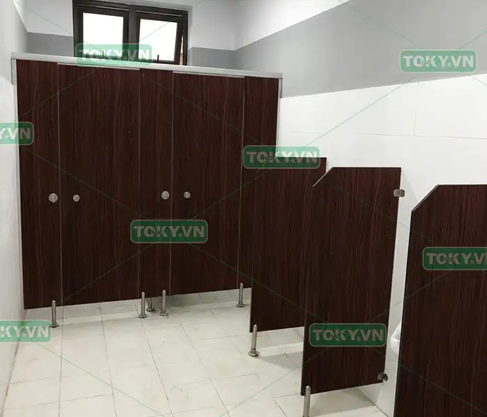 Vách ngăn vệ sinh Compact màu vân gỗ mã 3092