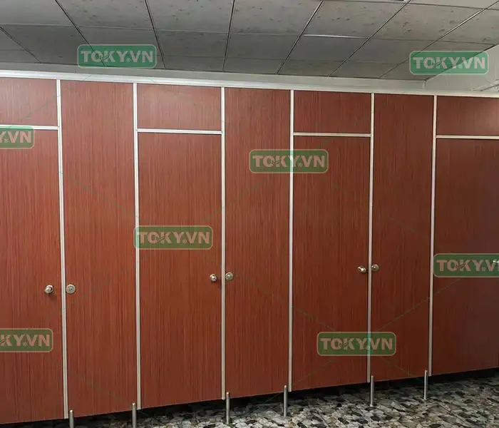 Vách ngăn vệ sinh Compact màu vân gỗ mã 3167