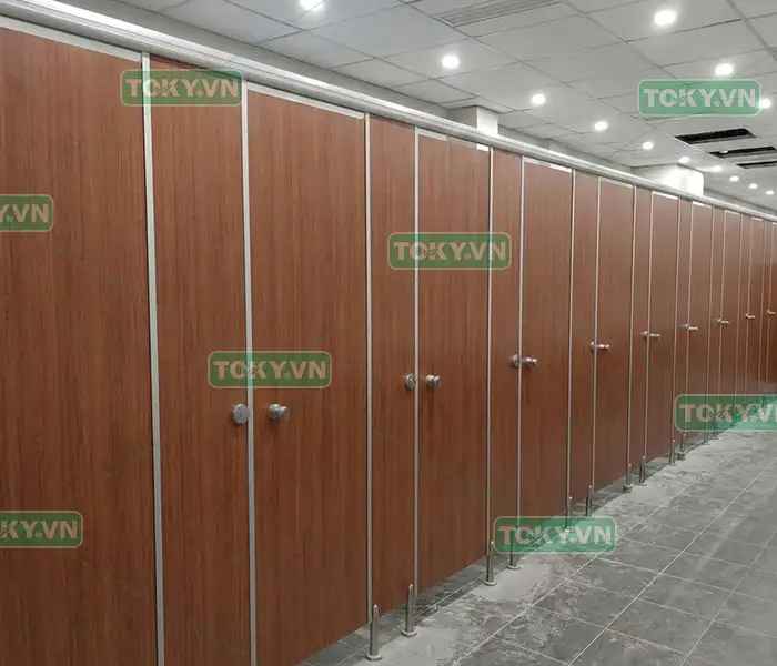 Vách ngăn vệ sinh Compact màu vân gỗ mã 3610
