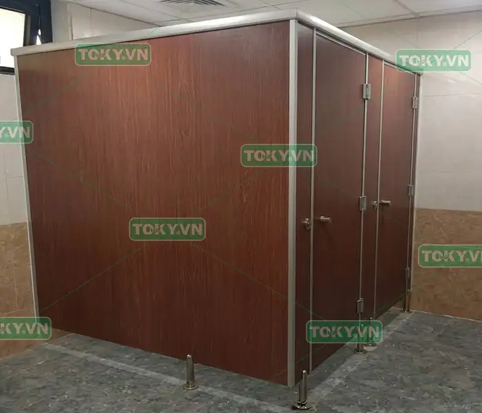 Vách ngăn vệ sinh Compact màu vân gỗ mã 3615