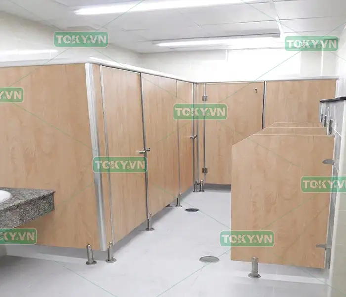 Vách ngăn vệ sinh Compact màu vân gỗ mã 6745