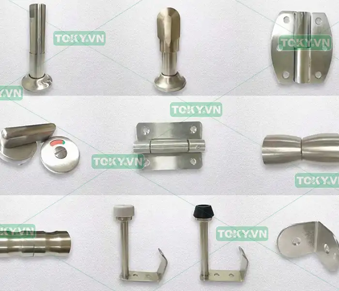 Giải đáp trọn bộ về hệ phụ kiện vách ngăn vệ sinh công nghiệp 2 Nhóm phụ kiện vách ngăn vệ sinh cơ khí