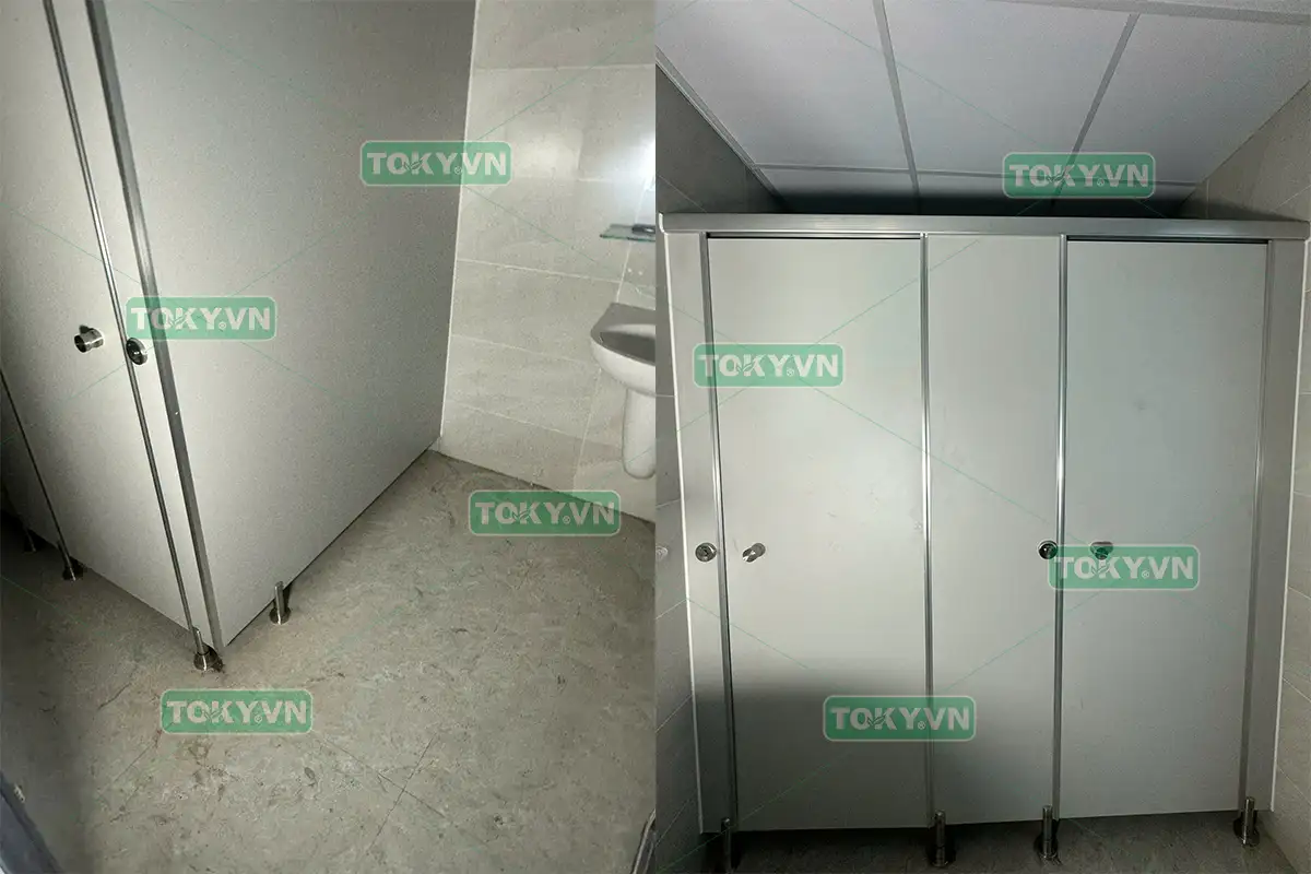 Toky hoàn thành 120m2 thi công vách ngăn vệ sinh công ty cổ phần Mỹ Á