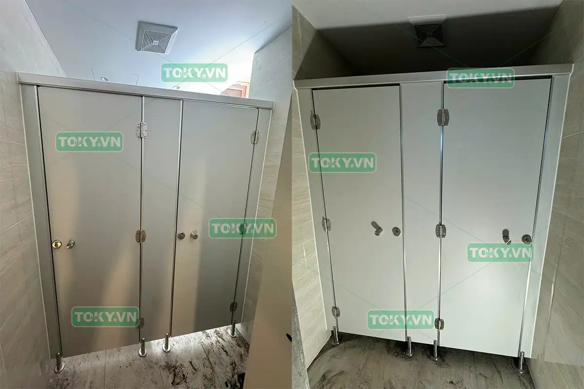 Toky hoàn thành 30m2 thi công vách ngăn vệ sinh tại nhà thuốc Hoàng Hải