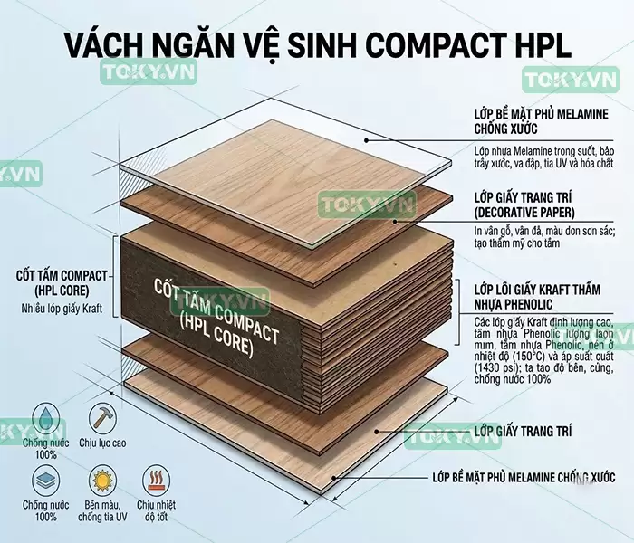 Cơ chế giúp vách ngăn vệ sinh compact HPL chống mối mọt 100%