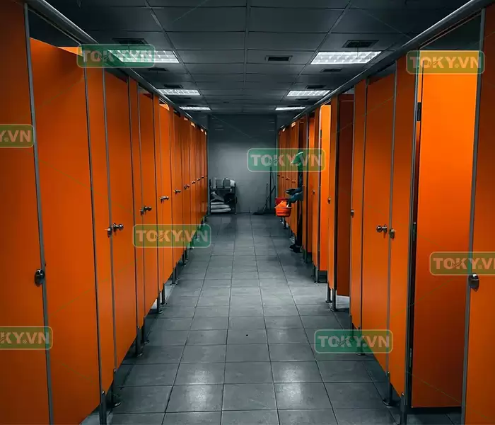 Thi công vách ngăn vệ sinh compact tại KCN Thạch Thất - Quốc Oai 2 Thi công vách ngăn vệ sinh compact tại KCN Thạch Thất - Quốc Oai chất lượng, uy tín