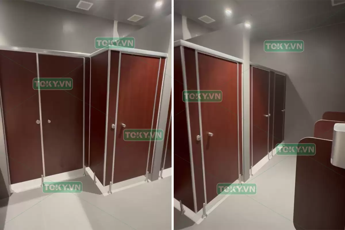 Toky thi công vách ngăn vệ sinh compact tại khu nghỉ dưỡng country club