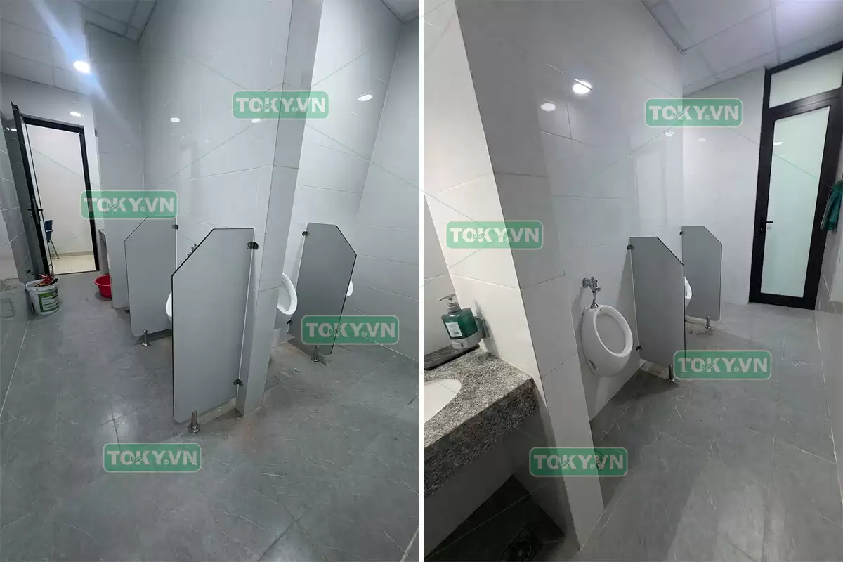 Toky thi công vách ngăn vệ sinh compact tại công ty xây dựng TĐT Việt Nam