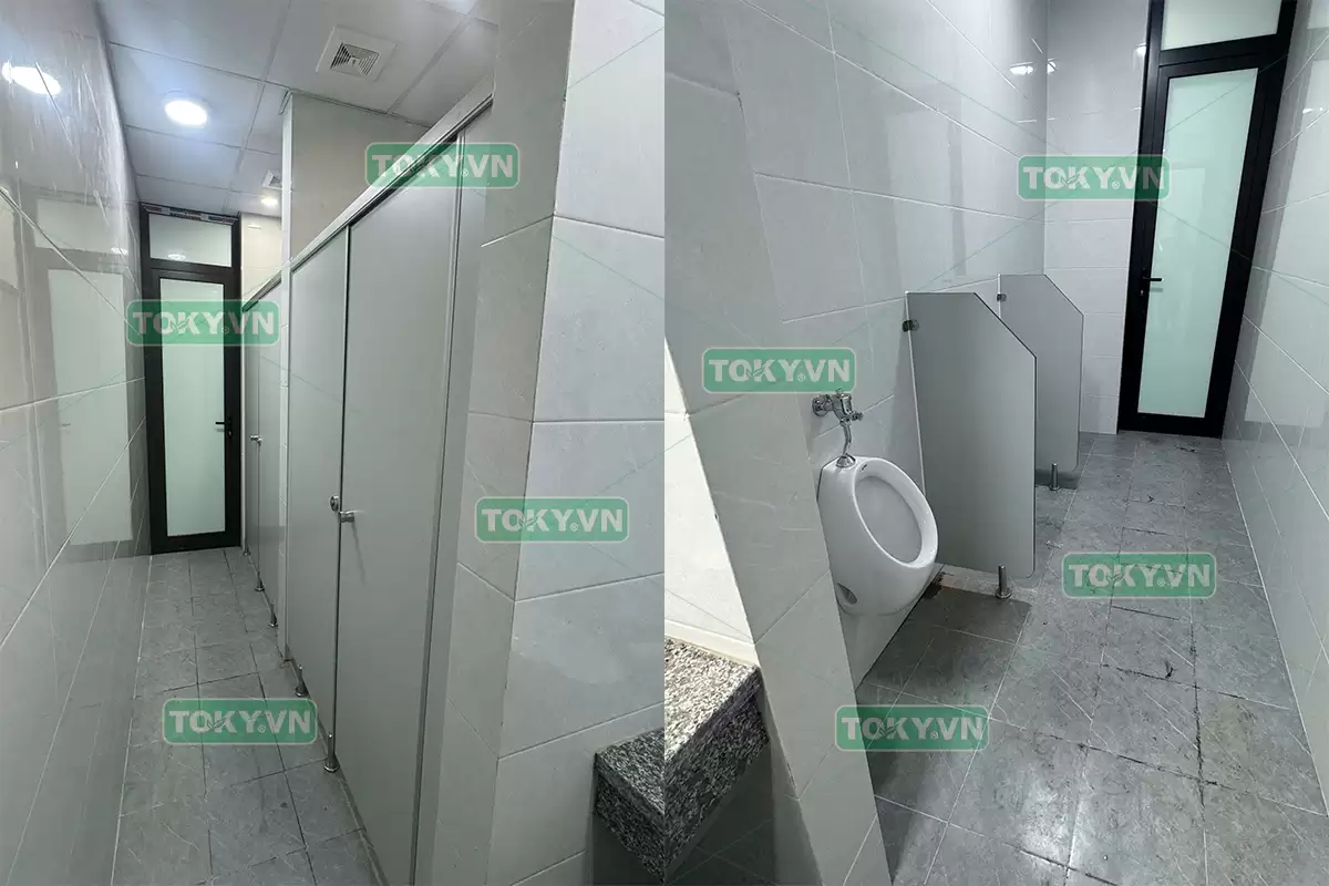 Toky thi công vách ngăn vệ sinh compact tại công ty xây dựng TĐT Việt Nam