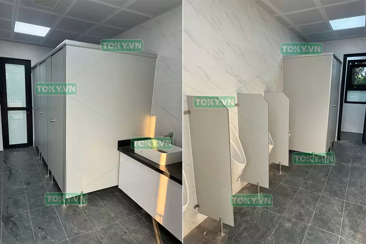 Toky thi công vách ngăn vệ sinh tại trường THCS Lương Thế Vinh, Hà Nội đợt 2