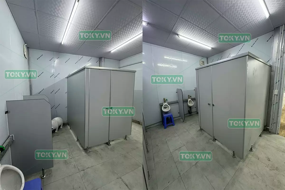 Toky thi công vách ngăn vệ sinh compact tại KĐT Tây Hồ Tây