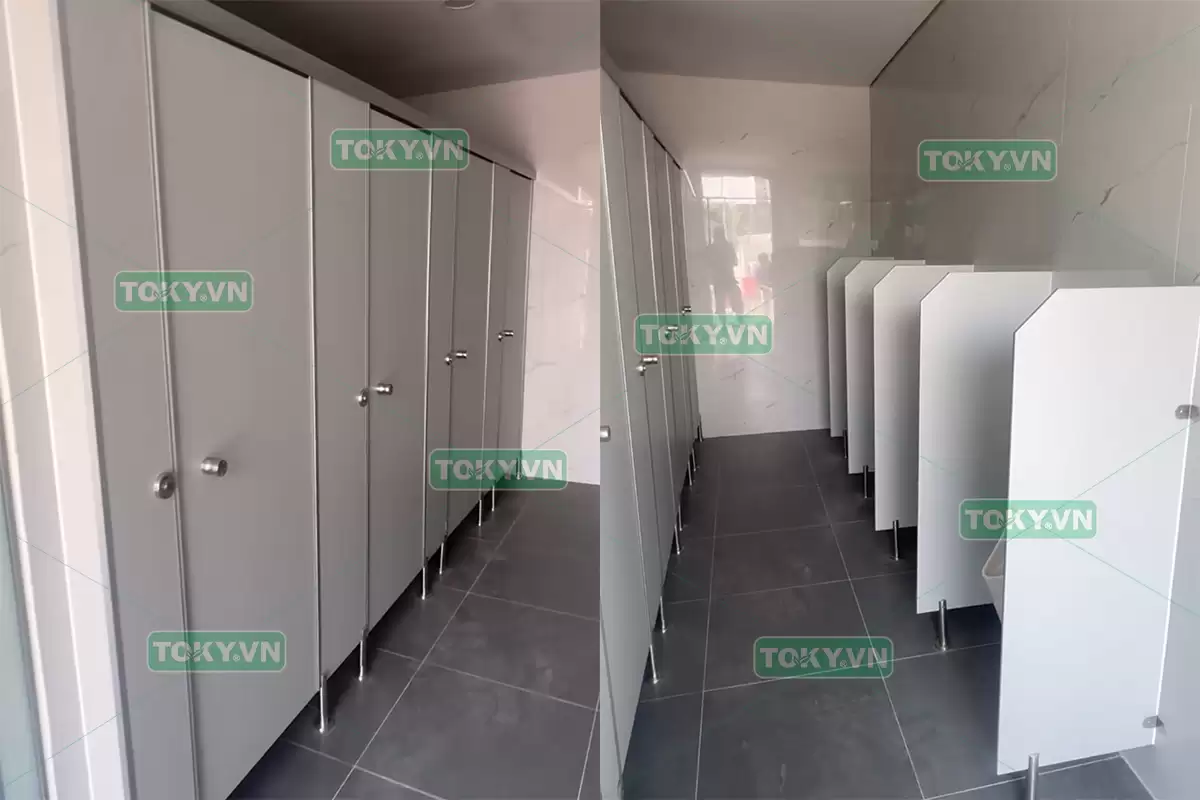 Toky thi công vách ngăn vệ sinh tại bến xe Yên Sở